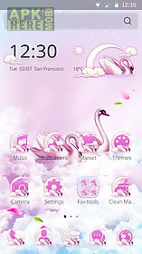 pink love swan theme