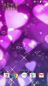 purple hearts live wallpaper