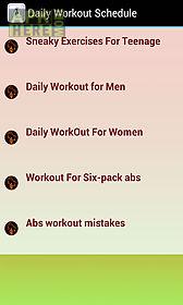 daily workout schedule