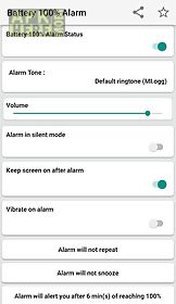 battery 100% alarm