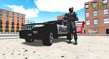 Police car driver 3d