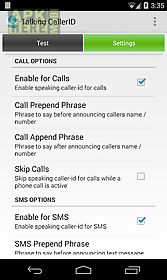 talking caller id calls & sms