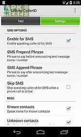 talking caller id calls & sms
