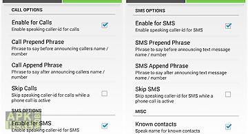 Talking caller id calls & sms