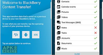 Blackberry content transfer