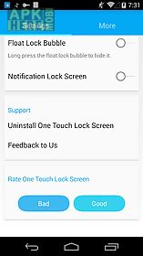 one touch lock screen