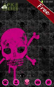 pink skull go launcher theme