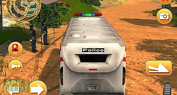Police bus uphill driving