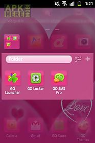 theme love pink go launcher ex