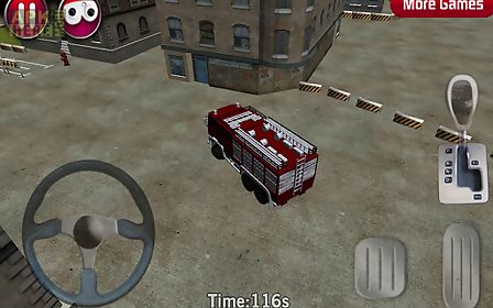 fire truck parking 3d