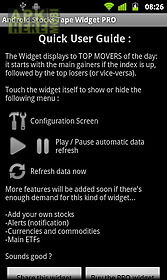 stocks tape widget for android