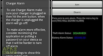 Charger alarm