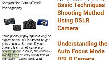 Basic technique of photographing