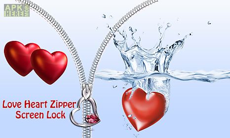 love heart zipper screen lock