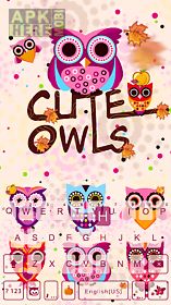 cute owls emoji keyboard theme