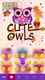 cute owls emoji keyboard theme