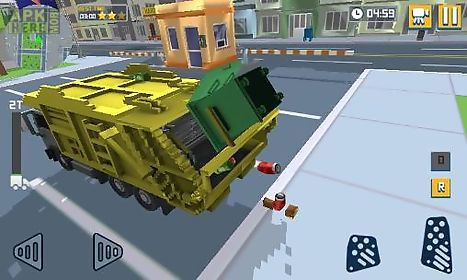 blocky garbage truck sim pro