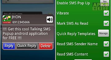 Talking sms popup - sms talker