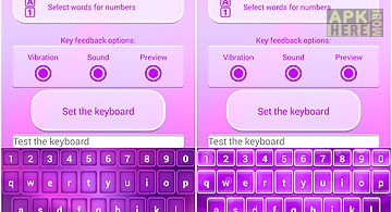 Neon purple keyboard theme