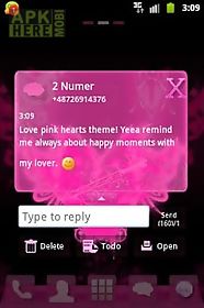 go sms pro theme pink heart