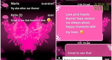 Go sms pro theme pink heart