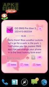 pink butterflies for go sms