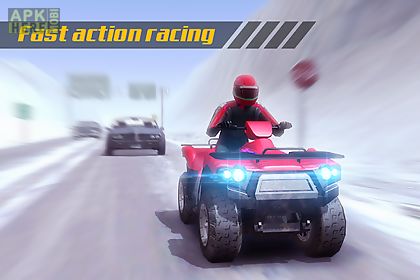 atv quad bike frozen highway