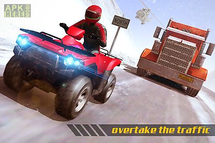 atv quad bike frozen highway