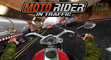 Moto rider in traffic