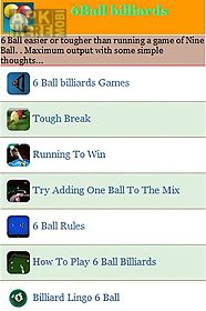 6 ball billiards games