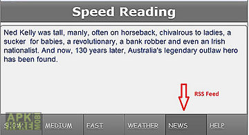 Speed reading application