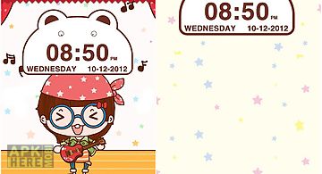 Cute bear clock widget