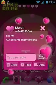 theme hearts for go sms pro