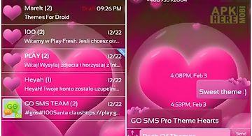 Theme hearts for go sms pro
