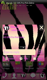 pink zebra theme for go sms