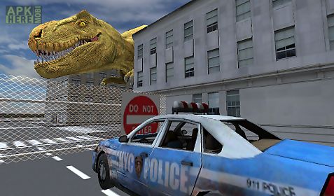 dino in city-dinosaur n police