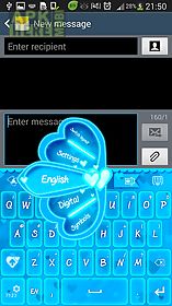 go keyboard blue hearts theme