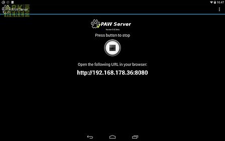 paw server for android
