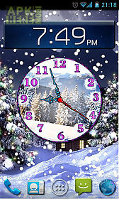 winter snow clock live wallpaper