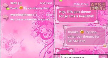 Go sms pro theme pink flowers
