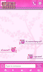 cute love owls theme go sms