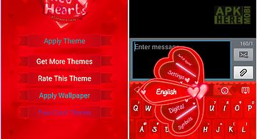 Go keyboard red hearts theme