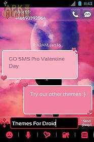 valentine day theme for go sms
