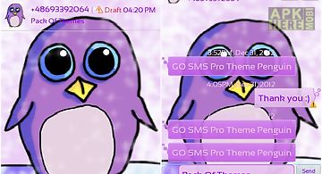 Theme penguin for go sms pro
