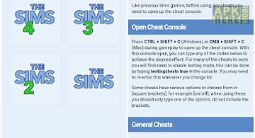 Cheats for the sims