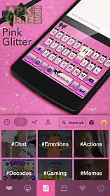 pink glitter emoji keyboard