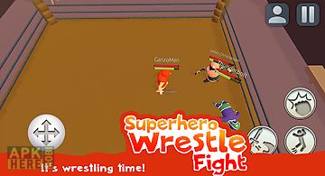 Superhero wrestle fight