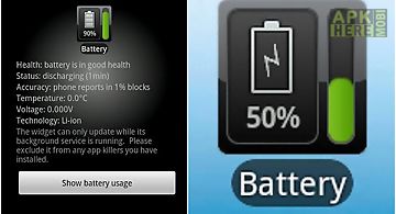 Battery watcher widget