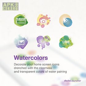 watercolor line launcher theme