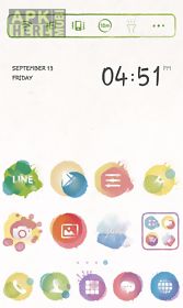 watercolor line launcher theme